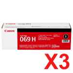 3 x Genuine Canon CART-069BKH Black Toner Cartridge High Yield