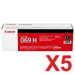 5 x Genuine Canon CART-069BKH Black Toner Cartridge High Yield