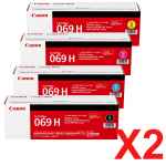 2 Lots of 4 Pack Genuine Canon CART-069H Toner Cartridge Set High Yield