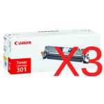 3 x Genuine Canon CART-301BK Black Toner Cartridge