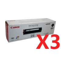 3 x Genuine Canon CART-316BK Black Toner Cartridge