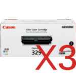 3 x Genuine Canon CART-329BK Black Toner Cartridge