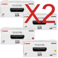 2 Lots of 4 Pack Genuine Canon CART-329 Toner Cartridge Set