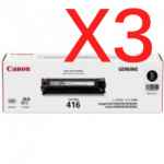 3 x Genuine Canon CART-416BK Black Toner Cartridge