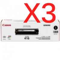 3 x Genuine Canon CART-416BK Black Toner Cartridge