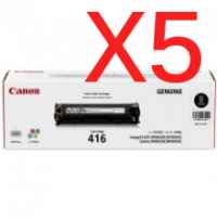 5 x Genuine Canon CART-416BK Black Toner Cartridge
