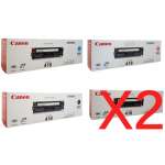 2 Lots of 4 Pack Genuine Canon CART-418 Toner Cartridge Set