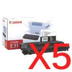 5 x Genuine Canon E-31 Toner Cartridge