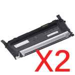 2 x Compatible Dell 1230c 1235cn Black Toner Cartridge