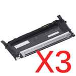 3 x Compatible Dell 1230c 1235cn Black Toner Cartridge