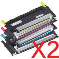 2 Lots of 4 Pack Compatible Dell 1230c 1235cn Toner Cartridge Set