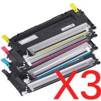 3 Lots of 4 Pack Compatible Dell 1230c 1235cn Toner Cartridge Set