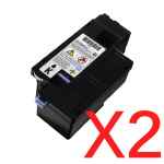 2 x Compatible Dell 1250c 1350cnw 1355cn C1760nw C1765nf C1765nfw Black Toner Cartridge