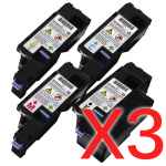 3 Lots of 4 Pack Compatible Dell C1660 C1660w Toner Cartridge Set