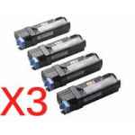 3 Lots of 4 Pack Compatible Dell 2130 2130cn Toner Cartridge Set