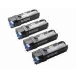 4 Pack Compatible Dell 2150cn 2150cdn 2155cn 2155cdn Toner Cartridge Set