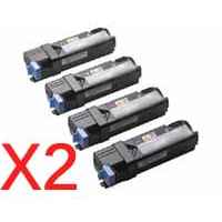 2 Lots of 4 Pack Compatible Dell 2150cn 2150cdn 2155cn 2155cdn Toner Cartridge Set