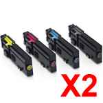 2 Lots of 4 Pack Compatible Dell C2660dn C2665dnf Toner Cartridge Set