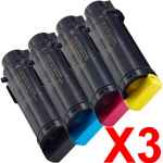 3 Lots of 4 Pack Compatible Dell H625 H825 S2825 Toner Cartridge Set