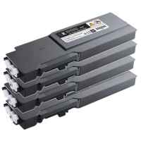4 Pack Compatible Dell C3760dn C3765dnf Toner Cartridge Set High Yield