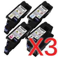 3 Lots of 4 Pack Compatible Dell E525 E525w Toner Cartridge Set