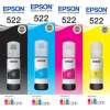 4 Pack Genuine Epson T522 Ink Bottle Set (1BK,1C,1M,1Y)