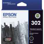 1 x Genuine Epson 302 Black Ink Cartridge Standard Yield