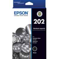 1 x Genuine Epson 202 Black Ink Cartridge Standard Yield