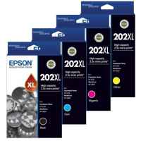 4 Pack Genuine Epson 202XL Ink Cartridge Set (1BK,1C,1M,1Y) High Yield