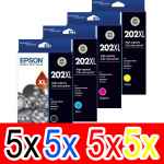 20 Pack Genuine Epson 202XL Ink Cartridge Set (5BK,5C,5M,5Y) High Yield