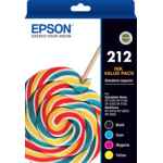 1 x Genuine Epson 212 4 Colour BCMY Ink Cartridge Value Pack Standard Yield
