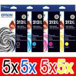 20 Pack Genuine Epson 212XL Ink Cartridge Set (5BK,5C,5M,5Y) High Yield