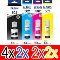 10 Pack Genuine Epson T502 Ink Bottle Set (4BK,2C,2M,2Y)