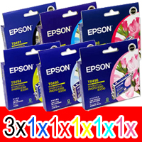 8 Pack Genuine Epson T0491 T0492 T0493 T0494 T0495 T0496 Ink Cartridge Set (3BK,1C,1M,1Y,1LC,1LM)