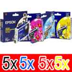 20 Pack Genuine Epson T0561 T0562 T0563 T0564 Ink Cartridge Set (5BK,5C,5M,5Y)