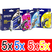 20 Pack Genuine Epson T0561 T0562 T0563 T0564 Ink Cartridge Set (5BK,5C,5M,5Y)