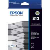 1 x Genuine Epson 812 Black Ink Cartridge Standard Yield