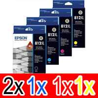 5 Pack Genuine Epson 812XL Ink Cartridge Set (2BK,1C,1M,1Y) High Yield