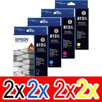8 Pack Genuine Epson 812XL Ink Cartridge Set (2BK,2C,2M,2Y) High Yield