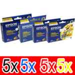 20 Pack Genuine Epson T0621 T0632 T0633 T0634 Ink Cartridge Set (5BK,5C,5M,5Y)