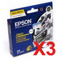 3 x Genuine Epson T0621 Black Ink Cartridge High Yield