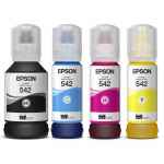 4 Pack Genuine Epson T542 Ink Bottle Set (1BK,1C,1M,1Y)