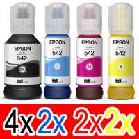 10 Pack Genuine Epson T542 Ink Bottle Set (4BK,2C,2M,2Y)