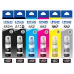 6 Pack Genuine Epson T552 Ink Bottle Set (1BK,1PBK,1C,1M,1Y,1GY) 