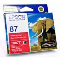 1 x Genuine Epson T0877 Red Ink Cartridge