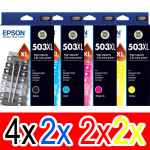 10 Pack Genuine Epson 503XL Ink Cartridge Set (4BK,2C,2M,2Y) High Yield
