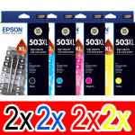 8 Pack Genuine Epson 503XL Ink Cartridge Set (2BK,2C,2M,2Y) High Yield