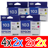 10 Pack Genuine Epson T1031 T1032 T1033 T1034 103 Ink Cartridge Set (4BK,2C,2M,2Y) Extra High Yield