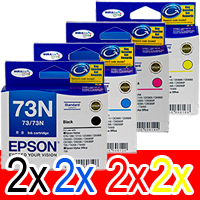 8 Pack Genuine Epson 73N T1051 T1052 T1053 T1054 Ink Cartridge Set (2BK,2C,2M,2Y)