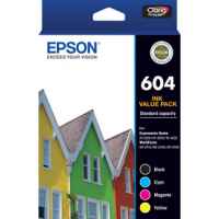 1 x Genuine Epson 604 4 Colour BCMY Ink Cartridge Value Pack Standard Yield